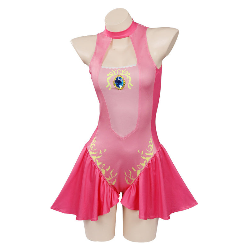 SeeCosplay Princess Peach Swimsuit Cosplay Costume Jumpsuit Swimwear Outfits