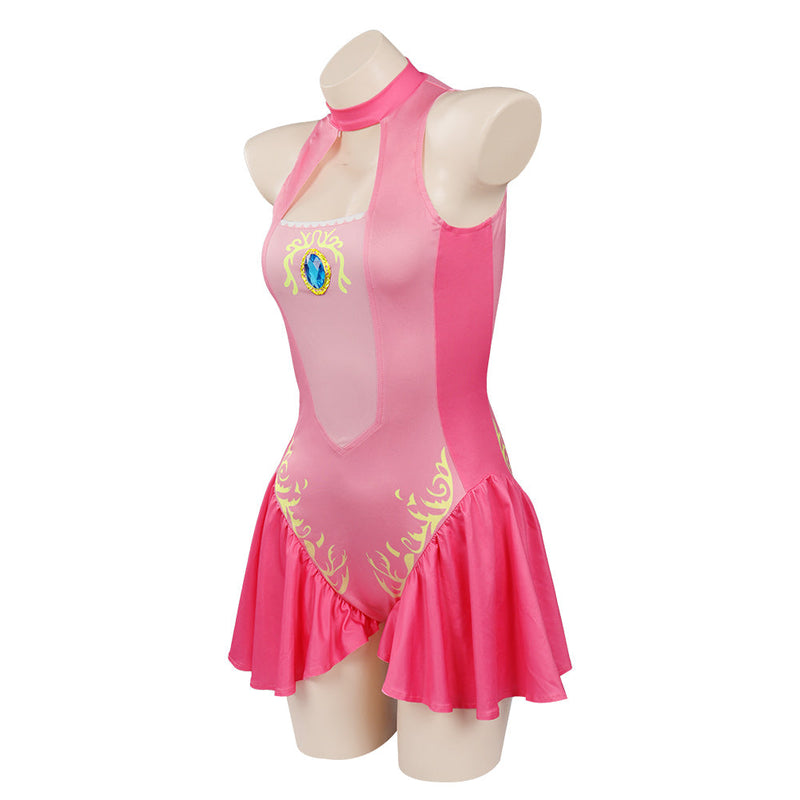 SeeCosplay Princess Peach Swimsuit Cosplay Costume Jumpsuit Swimwear Outfits