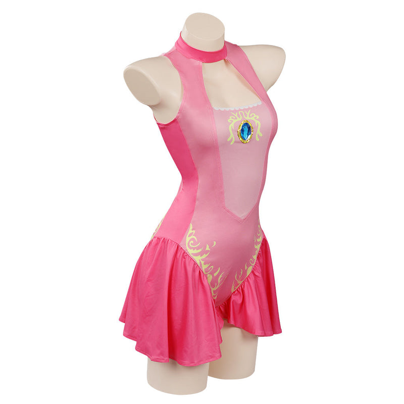 SeeCosplay Princess Peach Swimsuit Cosplay Costume Jumpsuit Swimwear Outfits