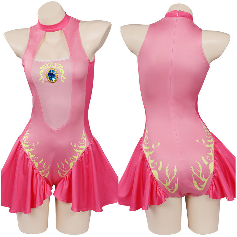 SeeCosplay Princess Peach Swimsuit Cosplay Costume Jumpsuit Swimwear Outfits