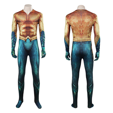 SeeCosplay Movie Aquaman Arthur Curry Printed Jumpsuit Outfits for Halloween Carnival Cosplay Costume