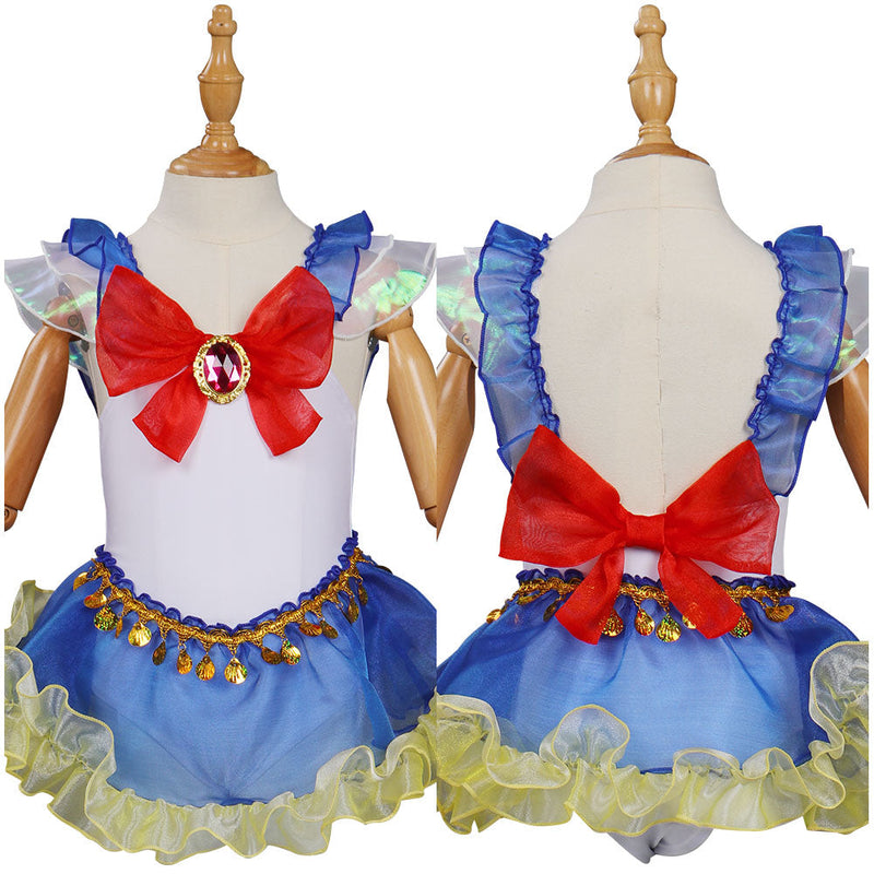 SeeCosplay Kids Girls Sailor Moon Tsukino Usagi Original Designer Swimwear Cosplay Costume Jumpsuit Swimsuit