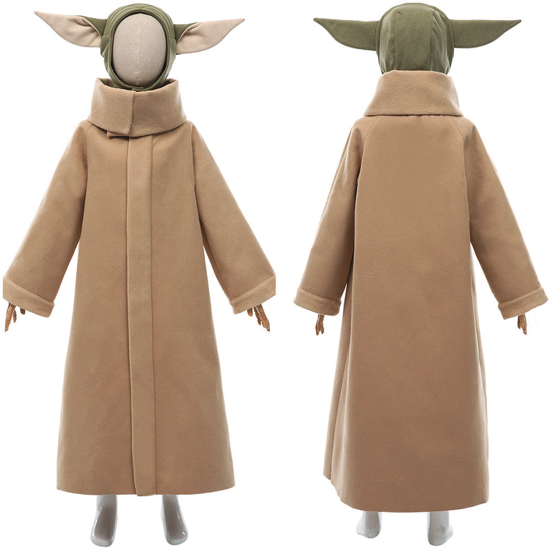 SeeCosplay The Mando Season 2-Baby Yoda Grogu Coat Headgear Cosplay Costume for  Kids