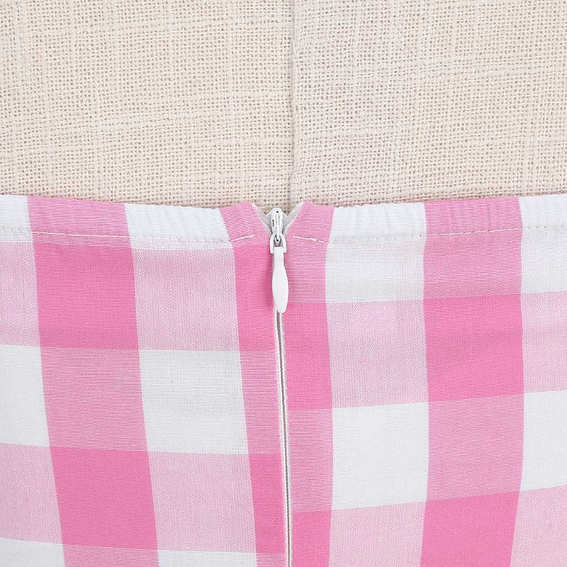 SeeCosplay BarB Pink Style Margot Pink Plaid Dress Summer Beach Outfits Halloween Carnival Cosplay Costume BarBStyle