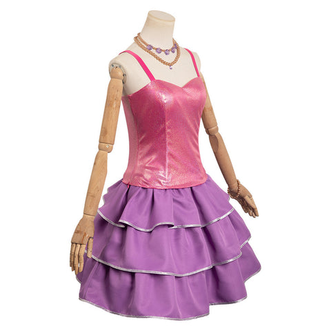 SeeCosplay 2023 Doll Movie : Life in the Dreamhouse Pink Rose Red Suit Female Dress for Carnival Halloween Cosplay Costume