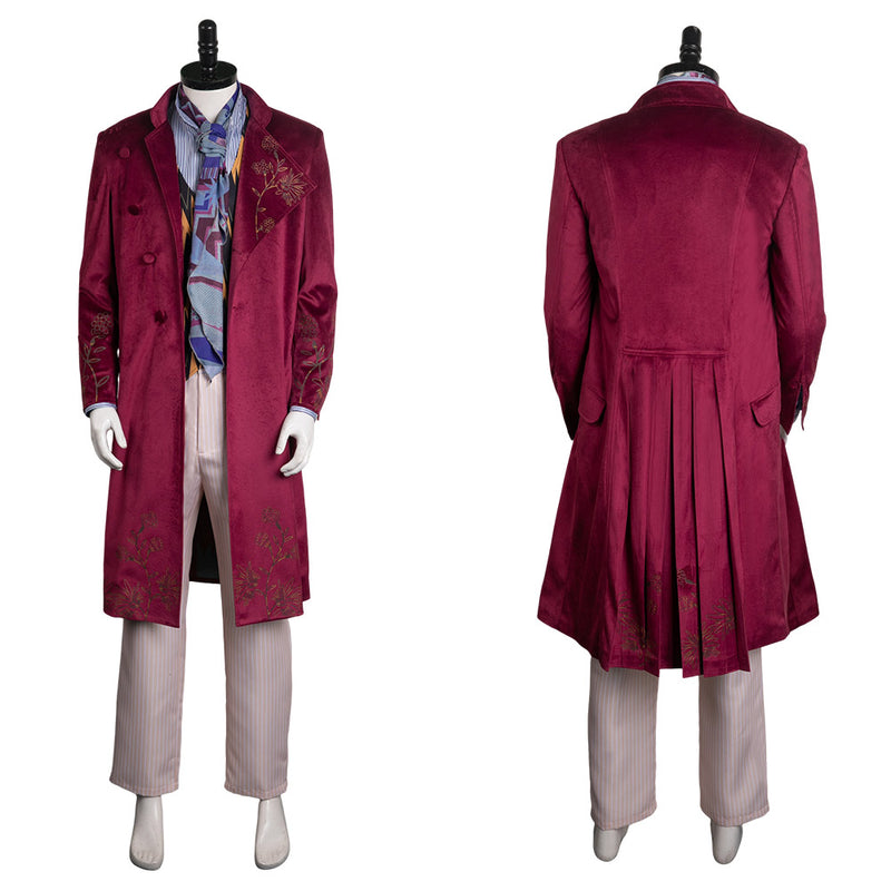 Willy Wonka Costume,Willy Wonka Costume Halloween,Willy Wonka Coat,Willy Wonka Red Coat