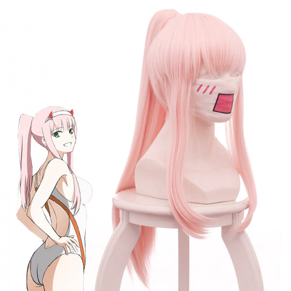 [Full In Stock] DARLING in the FRANXX:Zero Two ponytail Cosplay Wig Pink