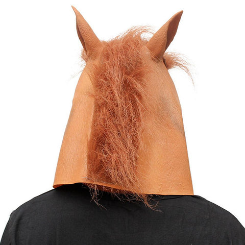 Halloween Horse Head Adult Latex Helmet Funny Headgear Cosplay Accessories