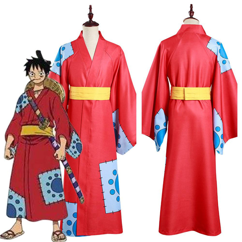 SeeCosplay One Piece Wano Country Monkey D. Luffy Kimono Outfits Halloween Carnival Suit Cosplay Costume