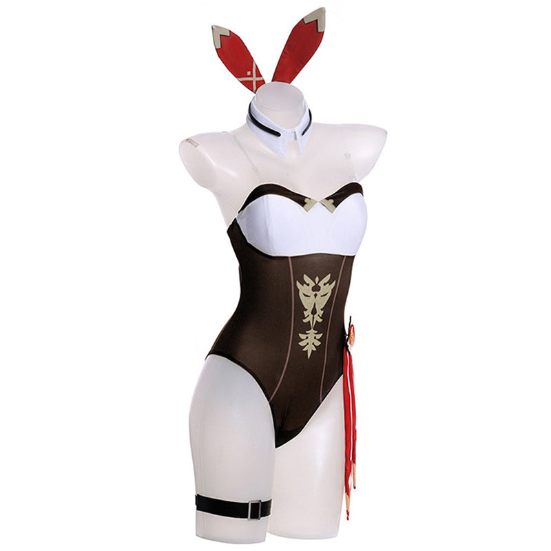 SeeCosplay Genshin Impact Amber Cosplay Costume Bunny Girls Costume Outfits for Halloween Carnival Party Suit Female