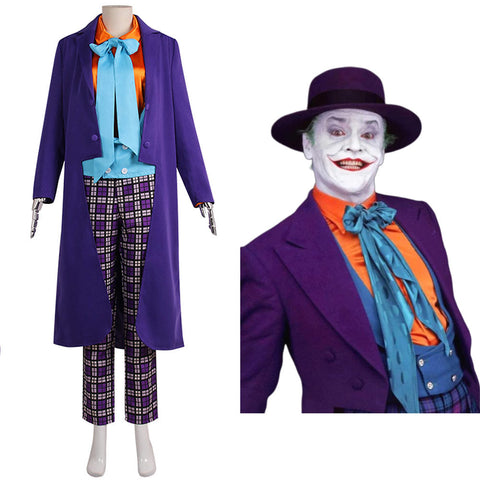 SeeCospaly Batman 1989 the joker Jack Nelson Joker Purple Suit Hat Cosplay Costume