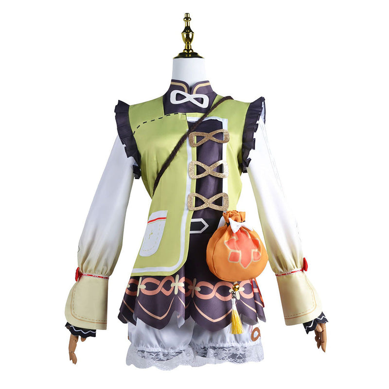 [Full In Stock] Genshin Impact: Yaoyao Dress Accessories Cosplay Costume for Halloween Carnival Party Suit Female