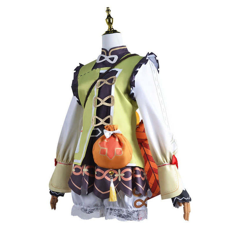 [Full In Stock] Genshin Impact: Yaoyao Dress Accessories Cosplay Costume for Halloween Carnival Party Suit Female