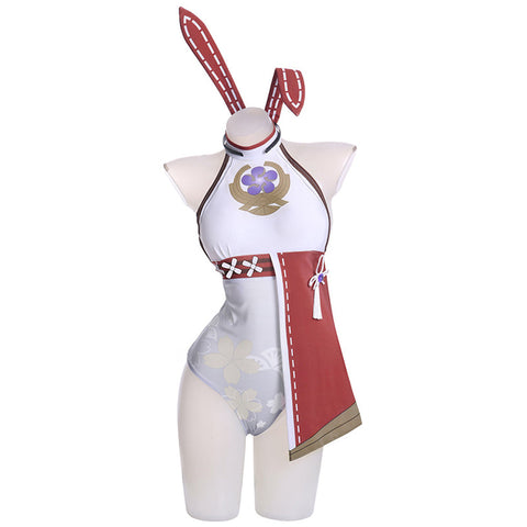 SeeCosplay Genshin Impact Yae Miko Cosplay Costume Bunny Girls Costume Outfits for Halloween Carnival Party Suit