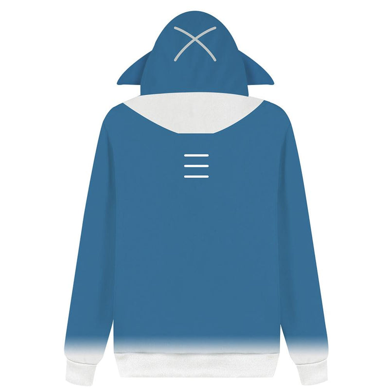 Unisex Hololive EN Vtuber Hoodies 3D Print Zip Up Sweatshirt Outfit Gawr Gura Cosplay Lässige Oberbekleidung
