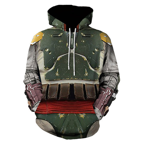 SeeCosplay Unisex Hoodies 3D Print Pullover Sweatshirt Outfit Boba Fett Cosplay Casual Outerwear