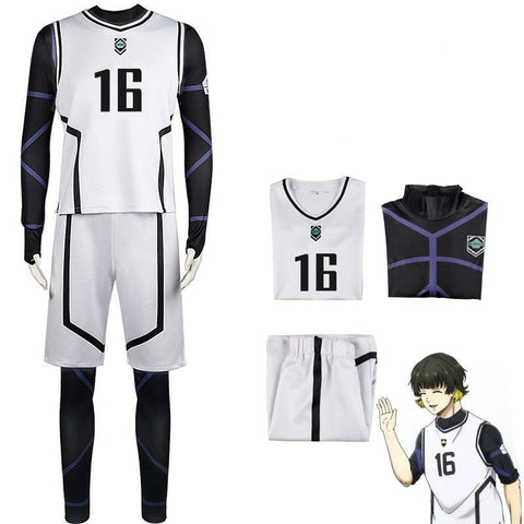 Blue Lock Football Uniform Cosplay Costume Top Shorts Outfits Halloween Carnival Suit