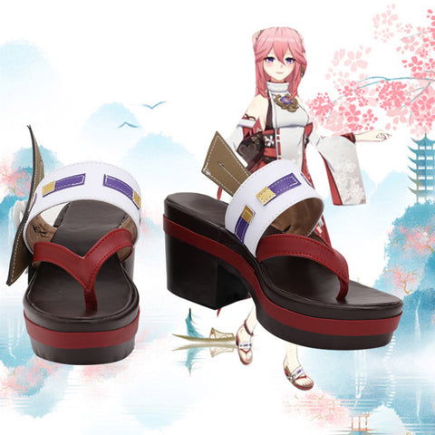 SeeCosplay Genshin Impact Yae Miko Cosplay Shoes Boots Custom Made Female