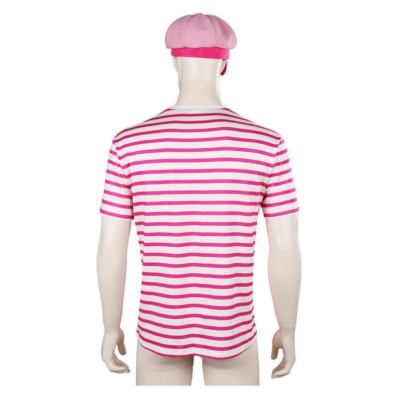 SeeCosplay 2023 BarB Pink Style Movie Ken Men T-shirt Hat Outfits Halloween Carnival Cosplay Costume BarBStyle