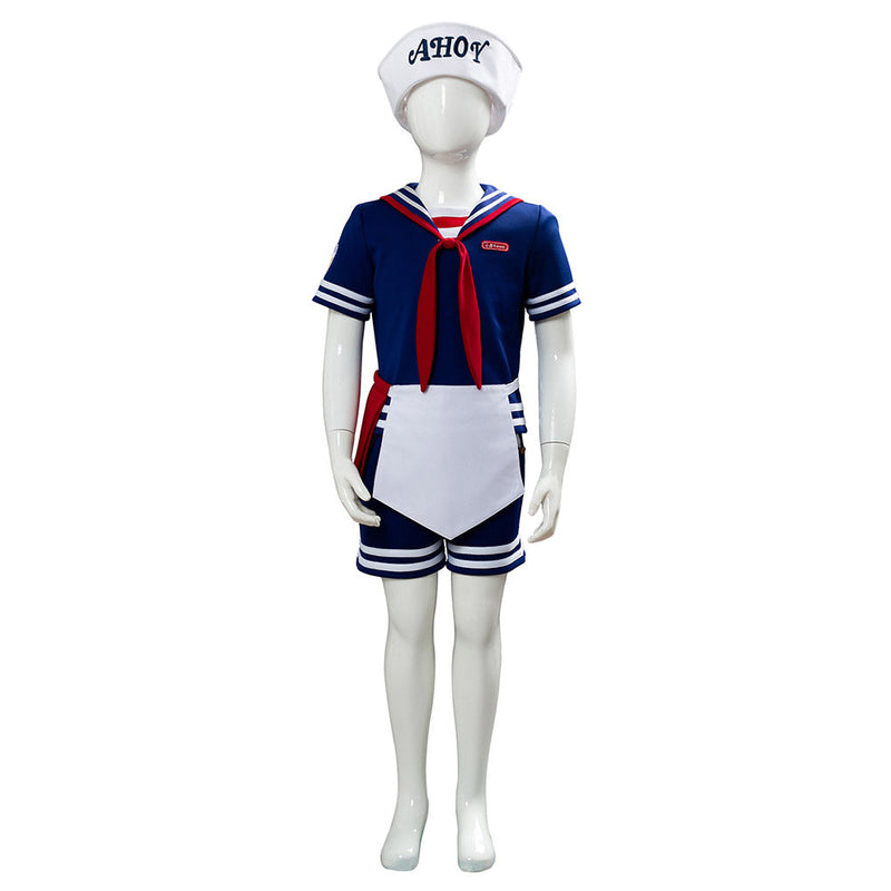 SeeCosplay Stranger Things 3 Scoops Ahoy Steve Harrington Kids Children Uniform Cosplay Costume  TV