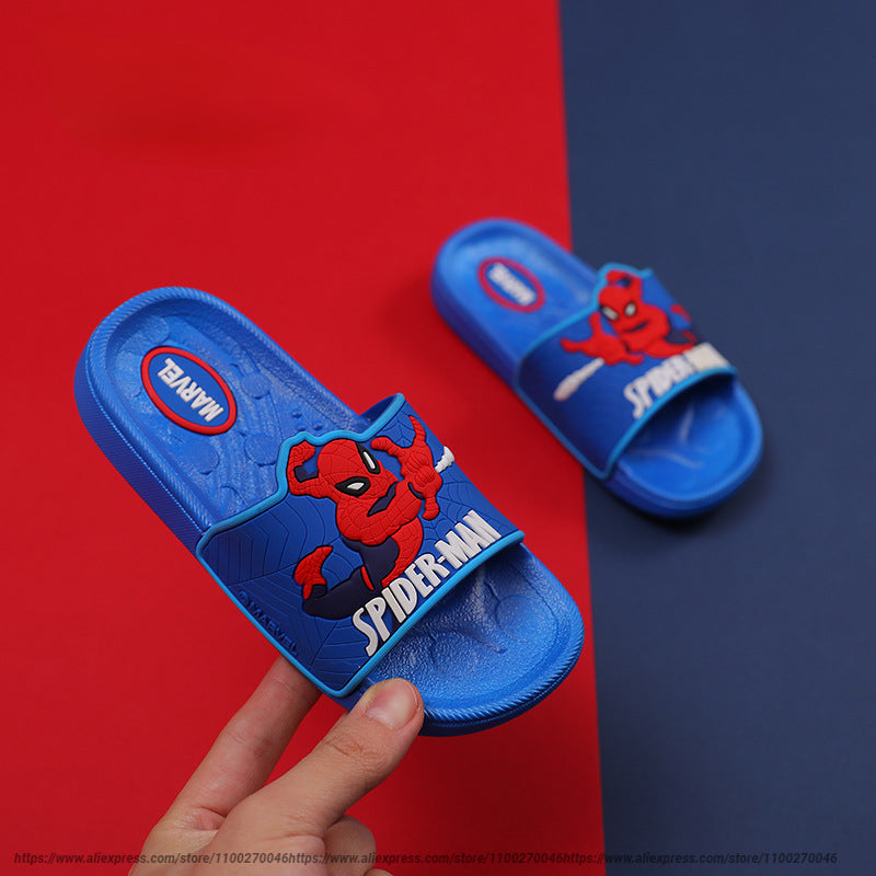 Seecosplay Film Spider-Man Schuhe für Kinder Kinder Flache Junge Mädchen Superman Beach Home Sandalen Rote Schuhe Innen Außen Hausschuhe