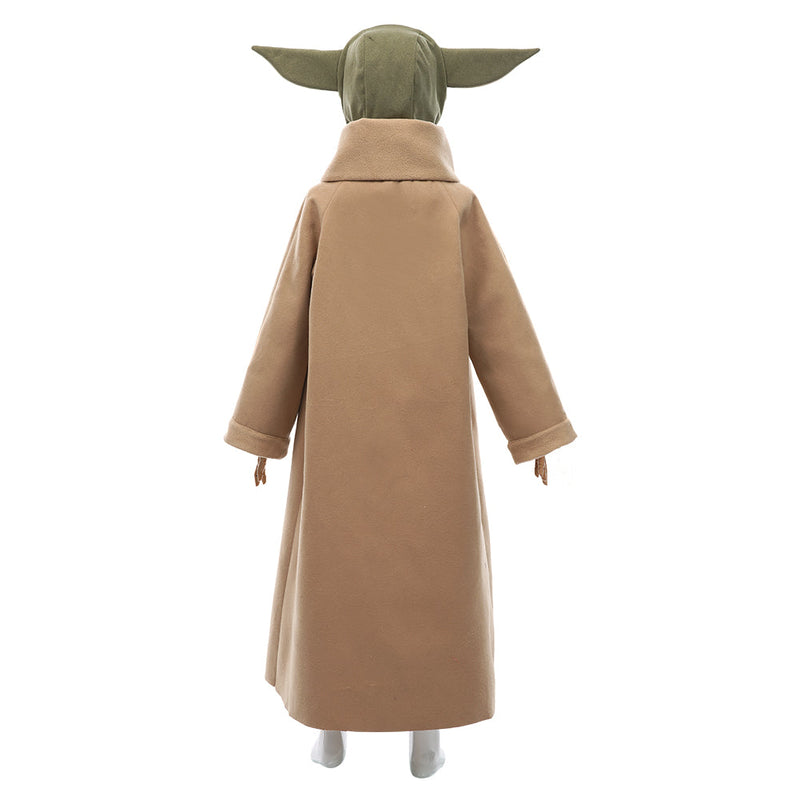 SeeCosplay The Mando Season 2-Baby Yoda Grogu Coat Headgear Cosplay Costume for  Kids