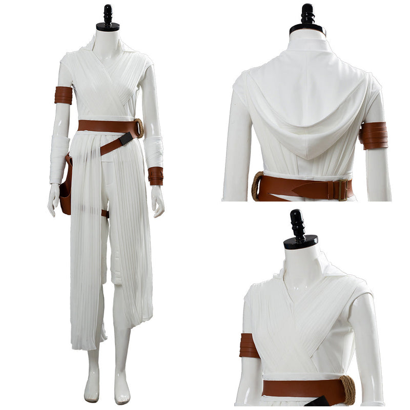 [All Sizes In Stock] Rey White Costume The Rise of Skywalker Cosplay Halloween Carnival Suit Costume