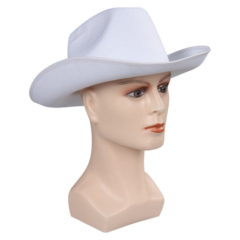 SeeCosplay BarB Pink Style Movie Ken Cowboy White Hat Cap Halloween Cosplay Accessories BarBStyle