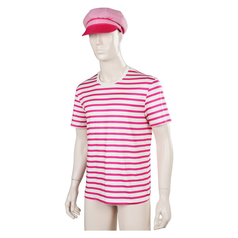 Moive Barbie:Ken Cosplay Costume Men T-shirt Hat Outfits Halloween Carnival