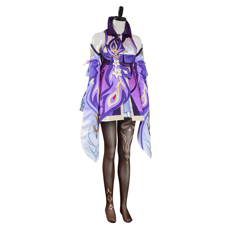 SeeCosplay Game Genshin Impact Keqing Dress Costume Outfits for Halloween Carnival Suit Cosplay Costume Female