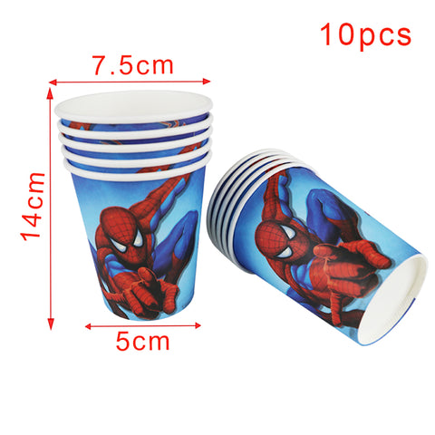 Seecosplay Movie Spiderman Costumes Theme 81Pcs Disposable Tableware Design Kid Birthday Party Paper Plate+Cup+Napkin+ Straw+Tablecloth Party Supplies
