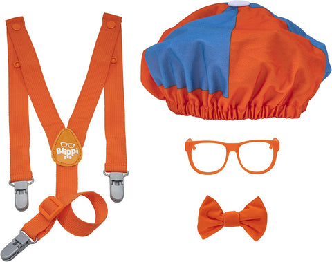 Seecosplay Costume Roleplay Accessories with Iconic Orange Bow Tie Suspenders Hats and Glasses for Dress Up