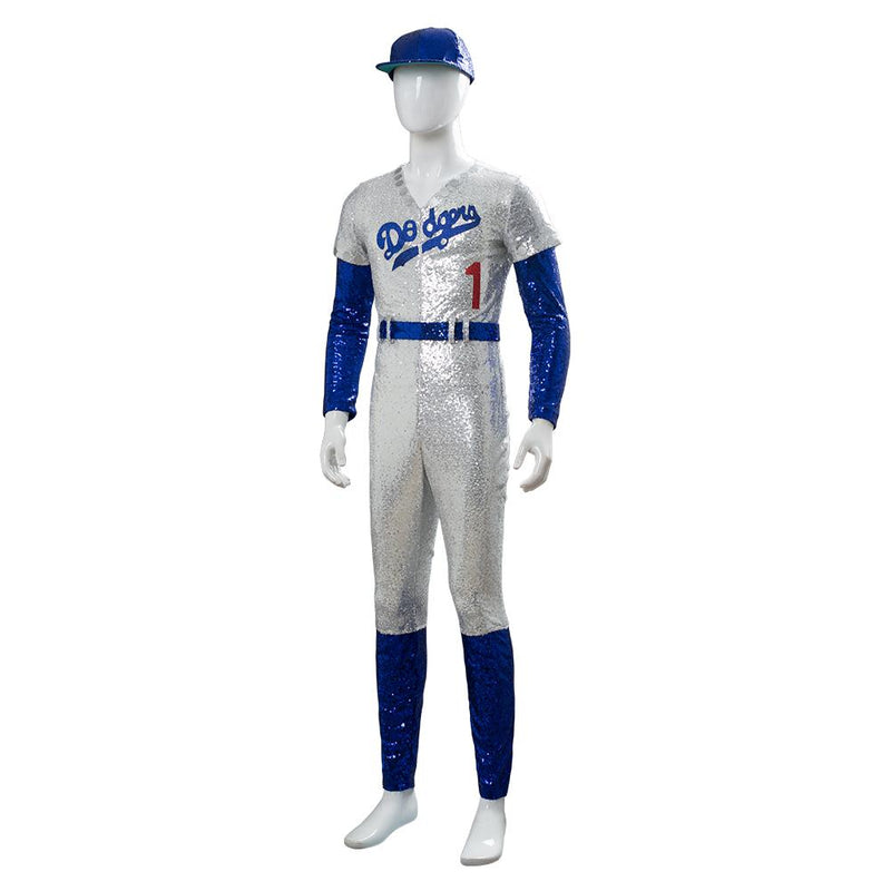 Rocketman:Costume Elton John Dodgers Baseball Uniform Cosplay Costume
