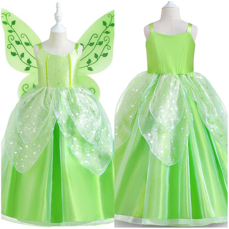 SeeCosplay Kids Girls Peter Pan & Wendy Tinker Bell Cosplay Costume Dress Outfits Halloween Carnival Party Suits