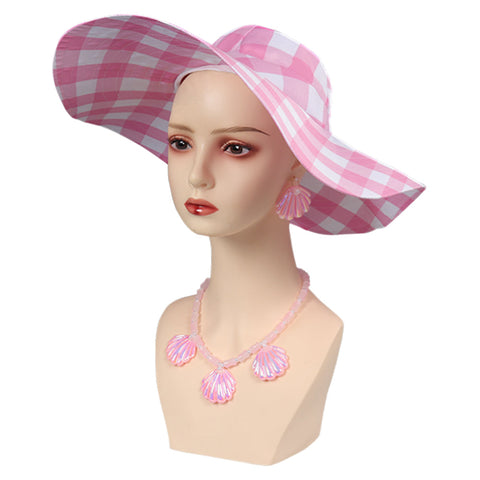 SeeCosplay Movie 2023 BarB Pink Style Margot Robbie Kids Girls Cosplay Hat Cap Halloween Cosplay Accessories BarBStyle