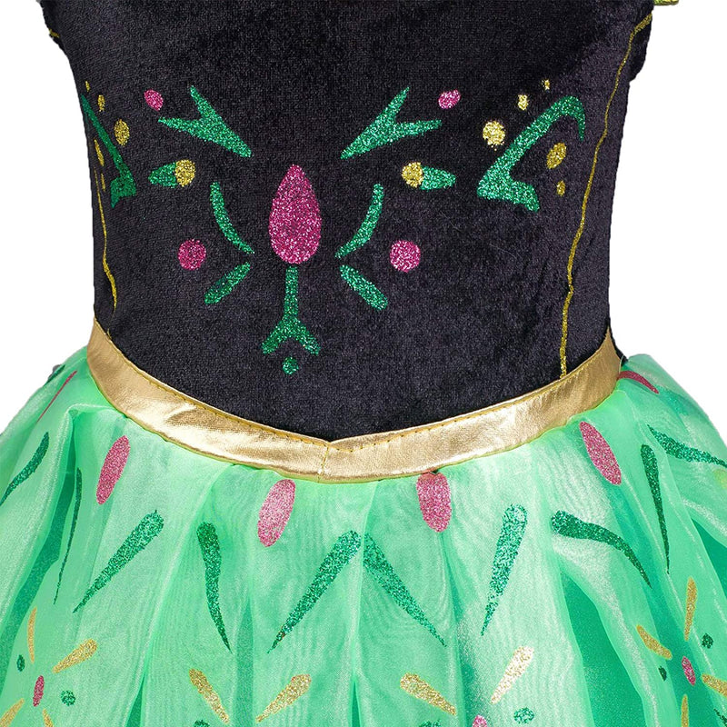 Seecosplay Anna Princess Dress Costume Birthday Party Halloween Fancy Dress Up for 3-8 Years Girls