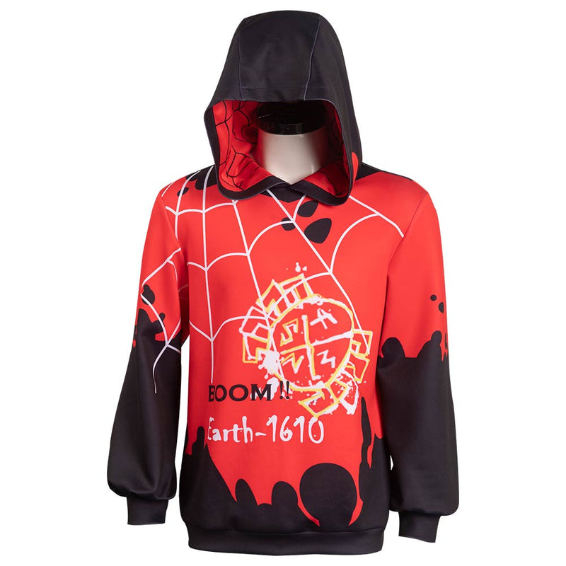 Spider-Man Costume: Across the Spider-Verse Miles Morales Hoodie Sweater Halloween Carnival Spiderman Costumes