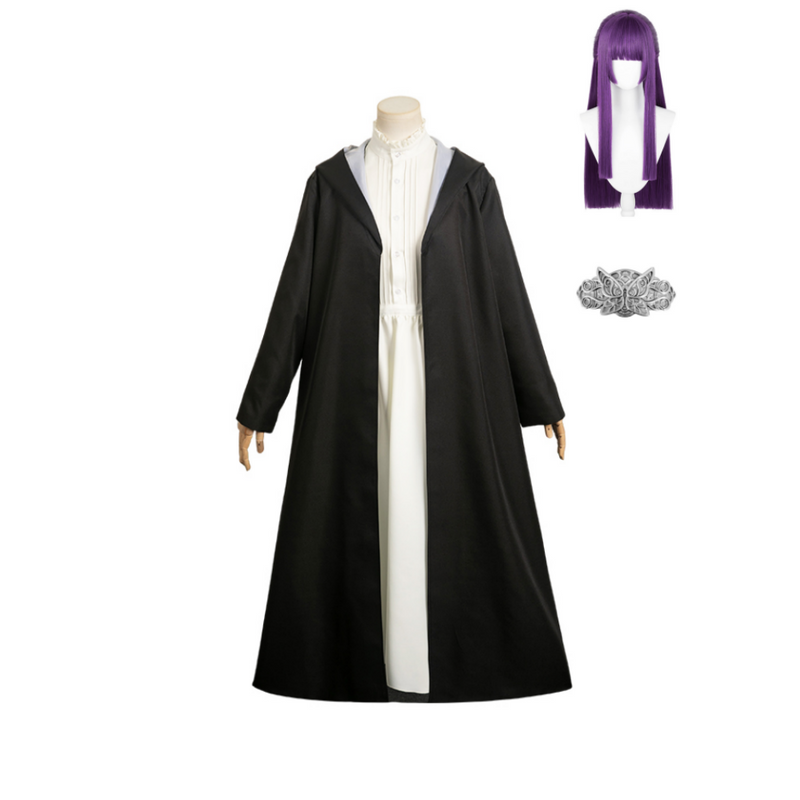 [All Sizes In Stock] Sousou No Frieren:Costume Fern Costume + Wig for Halloween Cosplay Costume Female