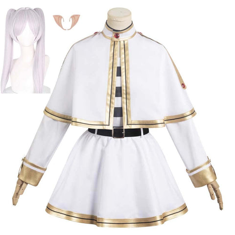 SeeCosplay Anime Sousou No Frieren: Beyond Journey's End Frieren White Costume for Halloween Carnival Suit Cosplay Costume Female