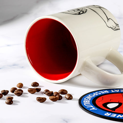 Seecosplay Movie Spiderman Cup Comic Mug Ceramic Cup Coffee Tea Milk Tumbler 500ml with Coaster