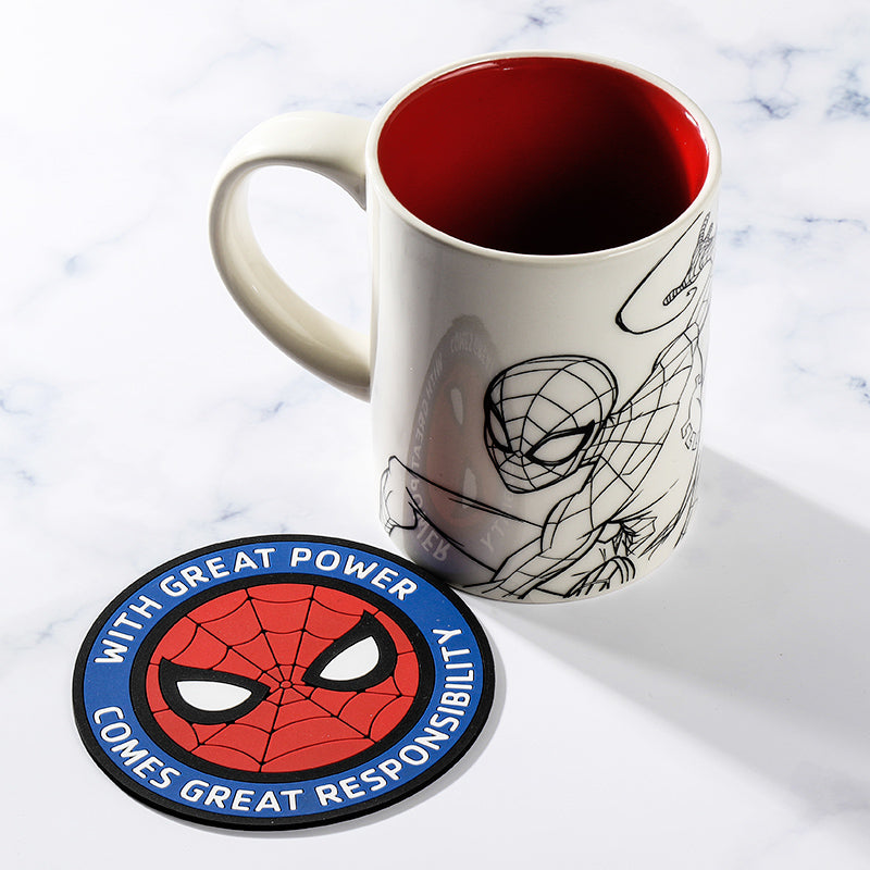 Seecosplay Movie Spider-Man Comic Tasse Keramiktasse Kaffee Tee Milchbecher 500 ml mit Untersetzer