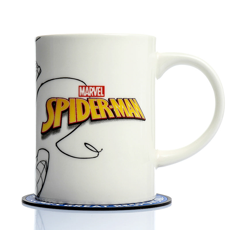 Seecosplay Movie Spider-Man Comic Tasse Keramiktasse Kaffee Tee Milchbecher 500 ml mit Untersetzer