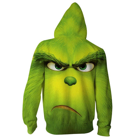 Grinch-Hoodie - Das Grinch-Sweatshirt mit Reißverschluss CSSG004