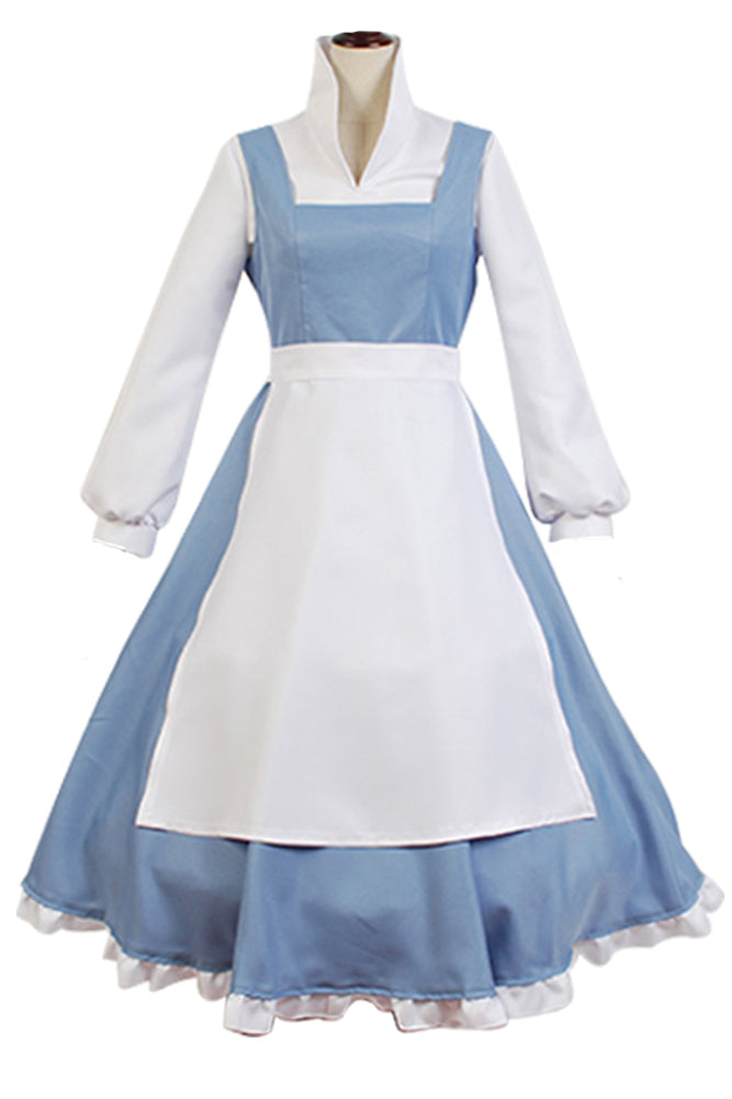 [All Size In Stock] Beauty and Beast:Costume the Maid Gown Apron Dress Outfit Cosplay Costume Female