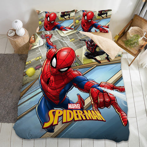 Seecosplay Avengers Spiderman Cartoon Bed Cover Sheet Pillowcase 3d Pattern Quilt Cover