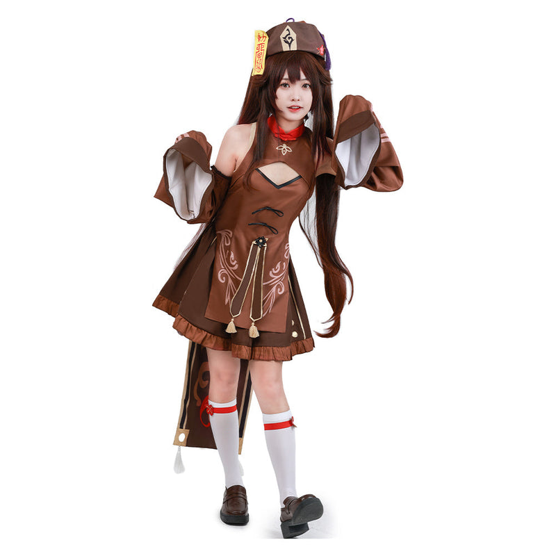 Genshin Impact: Hu Tao Cosplay Costume Original Design Zombie‘s Style Dress Costume Outfits for Halloween Carnival Suit Female