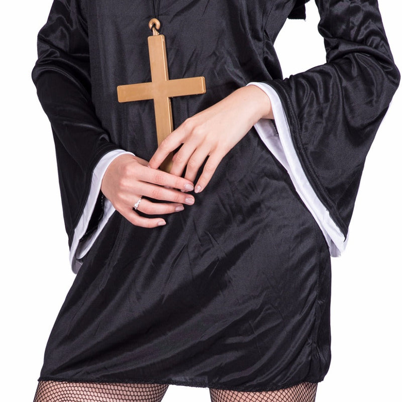 Women Sexy Black Slutty Nasty Blonde Sister Hot Nun Costume Cosplay Party Fancy Dress for Female Adult Lady Halloween Costumes