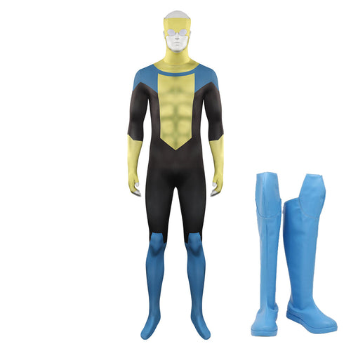 [Ready To Ship]Invincible Invincible Mark Grayson Cosplay Costume For Adult Man Yellow Jumpsuit Costumes for Halloween