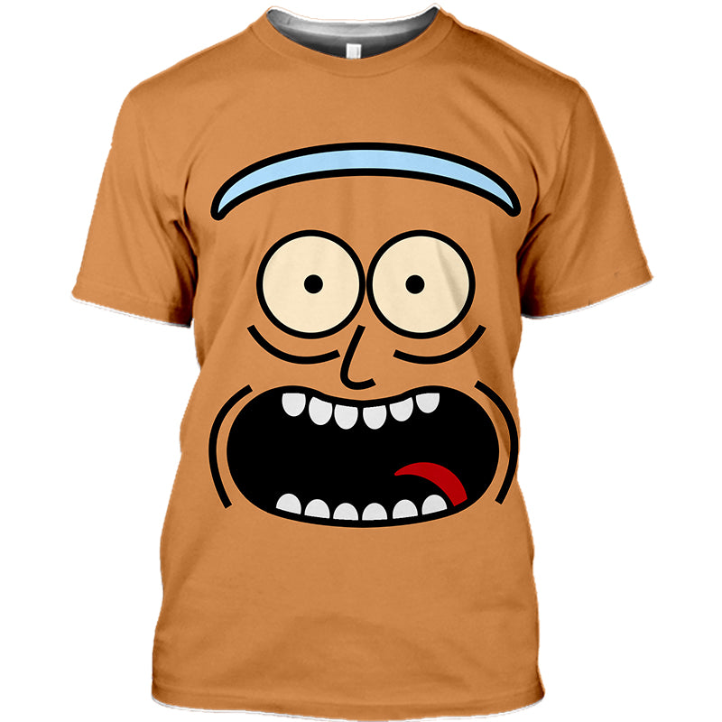 Seecosplay Anime Rick und Morty 3D Rundhals Kurzarm Herrenoberteile Cartoon Druck Spaß Anime Sonnengott Nika Luffy Street Lässiges T-Shirt