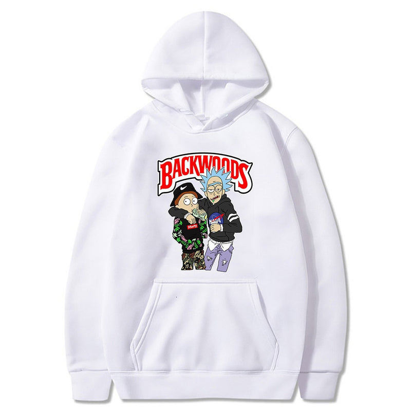 Seecosplay R-Ricks und M-Morti New Anime Backwoods Bedruckte Hoodies Kapuzen-Sweatshirts Gemütliche Tops Pullover 